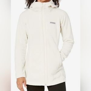 Columbia Women's fleece Benton Springs II Long Hoodie jacket Size XS chalk